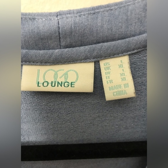 LOGO By Lori Goldstein Full Zip V Neck Lace Back Cardigan Sweater Size Large - Picture 14 of 15